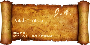 Jakó Absa névjegykártya
